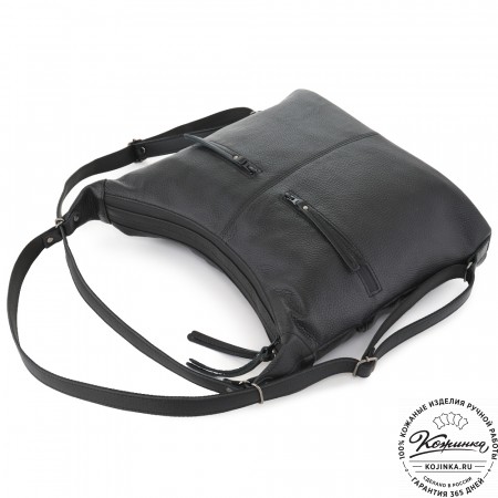  Женская кожаная сумка-трансформер "Ливадия" (черная)